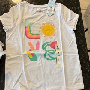 Cat & Jack White Tee with Colorful 'LOVE' Graphic